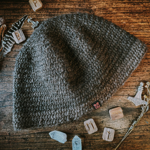 Viking Cap (Dark Brown, Nalbinding)