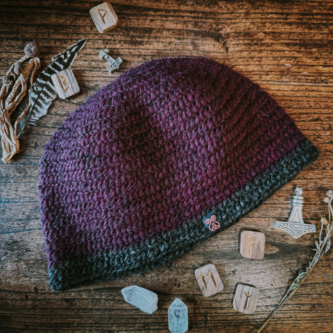 Viking Cap (Wine Red, Nalbinding)