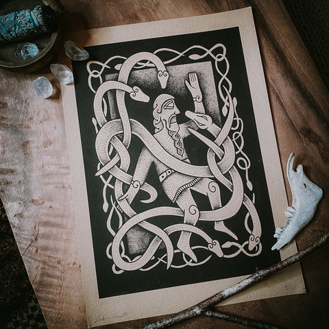 Ragnar in the Snakepit, Nordic Tattoo, Tattoo Print, Ragnar Lothbrok, Wardruna, Nordische Tätowierung